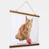 ウォールアート&デコールタペストリー。ペット猫 吊り下げ型タペストリー (傾斜あり)