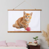 ウォールアート&デコールタペストリー。ペット猫 吊り下げ型タペストリー (寝室)