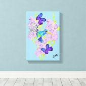 ウォールアート、ハミングする鳥の日 キャンバスプリント (インサイチュ (ウッドフロア))