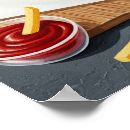 ウォールアート。ファストフード。 ポスター (角)