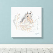 ウォールアート：フィールド内の馬の放牧 キャンバスプリント (インサイチュ (ウッドフロア))