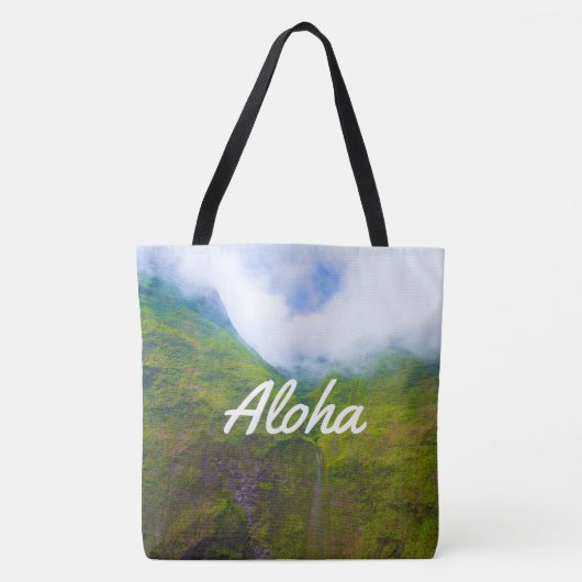 ウォールオブティアーズ、山ワイアレアル、ハワイアンビーチバッグ トートバッグ (正面)
