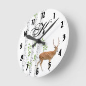 ウォールクパーソナライズされたロックシカドゥバックフォレストウッドル ラウンド壁時計 (傾斜)