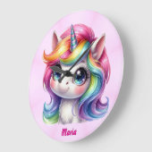 ウォールクロックかわいいユニコーン ラージ壁時計 (傾斜)