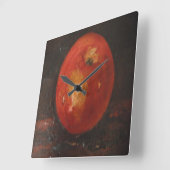 ウォールクロックアンヘ絵画イスズアップル スクエア壁時計 (傾斜)