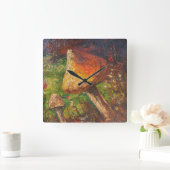 ウォールクロックアンヘ絵画イズマッシュルーム スクエア壁時計 (ホーム)