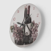 ウォールクロックオプト2かご（ワインと葡萄の大きいC） ラージ壁時計 (傾斜)