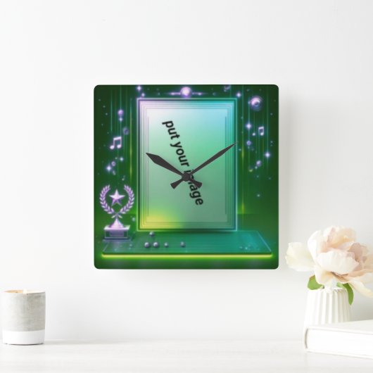 ウォールクロックスタイル販売: 10.75インチ正方形アクリルW スクエア壁時計 (ホーム)