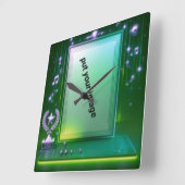 ウォールクロックスタイル販売: 10.75インチ正方形アクリルW スクエア壁時計 (傾斜)