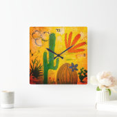 ウォールクロックデザートアート スクエア壁時計 (ホーム)