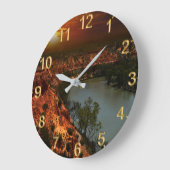 ウォールクロック川ムレーオーストラリアサンセット ラージ壁時計 (傾斜)