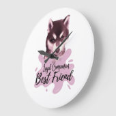 ウォールクロック忠実な連最高の友、友人 ラージ壁時計 (傾斜)