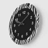 ウォールクロック白黒ゼブラストライプ2ラウンド ラージ壁時計 (傾斜)