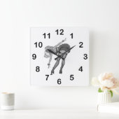 ウォールクロック白黒ピンナップガールズ(19) スクエア壁時計 (ホーム)