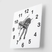 ウォールクロック白黒ピンナップガールズ(19) スクエア壁時計 (傾斜)