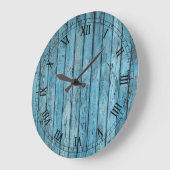 ウォールクロック素朴 – ブルーローマ顔 ラージ壁時計 (傾斜)