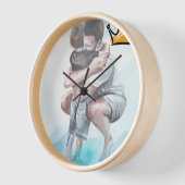 ウォールクロック自然木枠 壁時計 (傾斜)