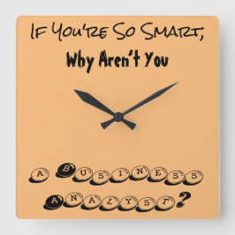 ウォールクロック頭が切れるビジネスアナリスト スクエア壁時計