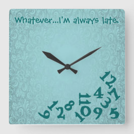 ウォールクロック！いつも遅い！ スクエア壁時計