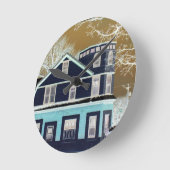 ウォールクロックL@@Kレトロオールドハウス ラウンド壁時計 (傾斜)