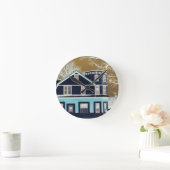 ウォールクロックL@@Kレトロオールドハウス ラウンド壁時計 (ホーム)