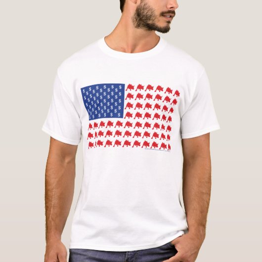 ウォールストリートアメリカ国旗 Tシャツ (正面)