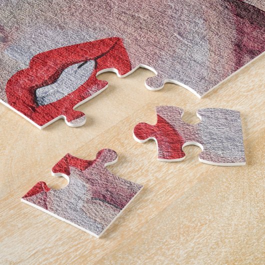 ウォールストリートアートウーマンポートレート ジグソーパズル (側面)