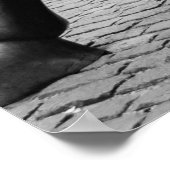 ウォールストリートブルブラックとホワイト写真 ポスター (角)