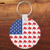 ウォールストリートブルマーケットアメリカ国旗 キーホルダー (正面)