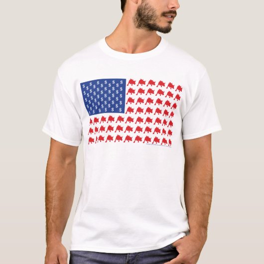 ウォールストリートブルマーケットアメリカ国旗 Tシャツ (正面)