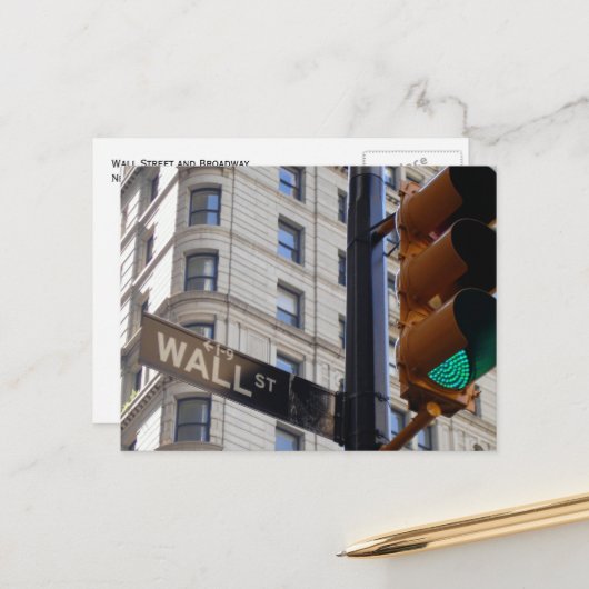 ウォールストリートNYCはがき ポストカード (正面/裏面インサイチュ)