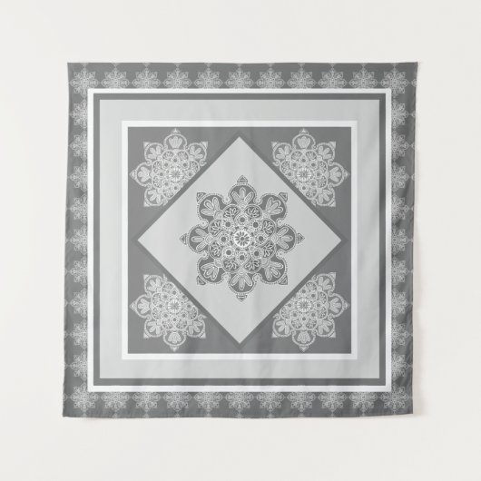 ウォールタペストリーメダリオンズグレーの色合い タペストリー (正面(横))