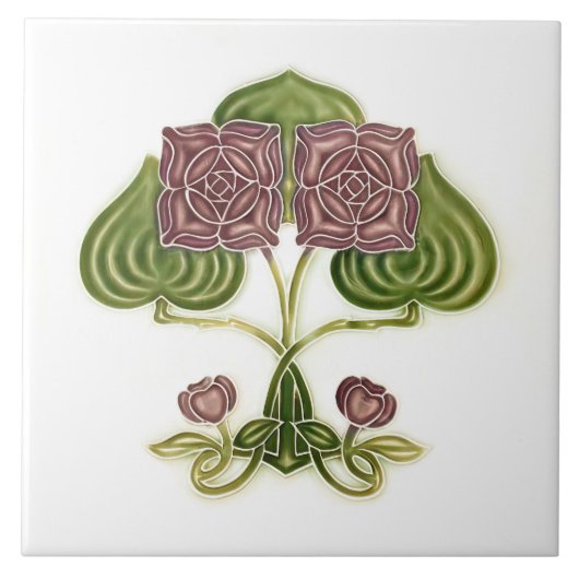 ウォールデコールアールヌーボーヴィンテージアンティークペラナカン タイル (正面)