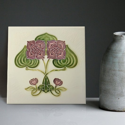 ウォールデコールアールヌーボーヴィンテージアンティークペラナカンC タイル