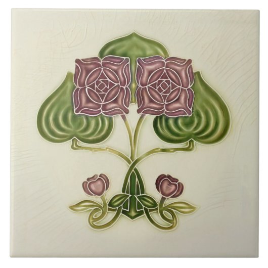 ウォールデコールアールヌーボーヴィンテージアンティークペラナカンC タイル (正面)