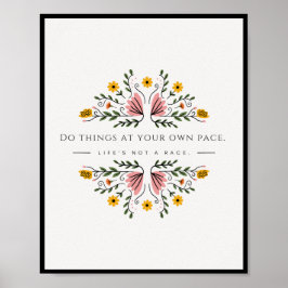 ウォールデコールパステルフェミニンフラワー ポスター