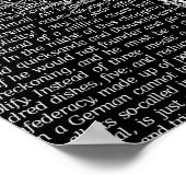 ウォールデンウッズブラック文学文字アートプリントポスター ポスター (角)