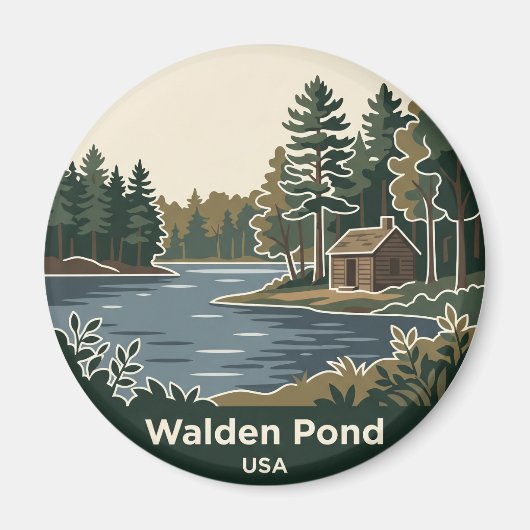 ウォールデン池州立保護区 USA マグネット (正面)