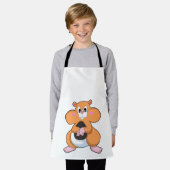ウォールナット付きハムスター エプロン (着用した状態)