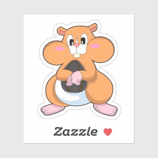 ウォールナット付きハムスター シール (シート)