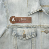 ウォールナット木目ビジネスロゴ従業員名タグ 名札 (インサイチュ)