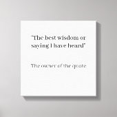 ウォールパーソナライズされたアート – メッセージ、スタイル キャンバスプリント (正面)