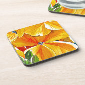 ウォールフラワーオリジナル水彩フローラアート コースター (左側)