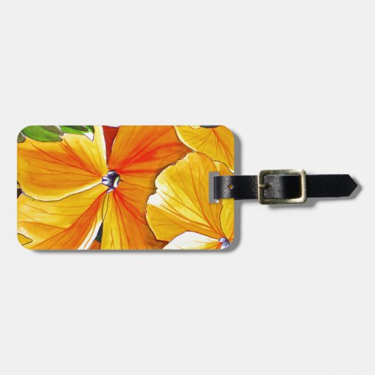 ウォールフラワー オリジナル 水彩 花の芸術 ラゲッジタグ (正面横)
