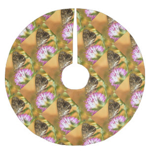 ウォールブラウンバタフライラシオンマタ絵画メジェラ ブラッシュドポリエステルツリースカート