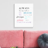 ウォール感動的アートブレイブ引用文 キャンバスプリント (インサイチュ (リビング))