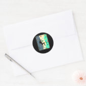 ウォール登山ガールインドアボルダリングウーマン ラウンドシール (封筒)