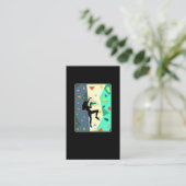 ウォール登山ガールインドアボルダリングウーマン 名刺 (スタンド正面)