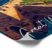 ウォール素晴らし中国アートヴィンテージ旅行イラストレーション ポスター (角)