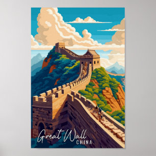 ウォール素晴らし中国アートヴィンテージ旅行イラストレーション ポスター